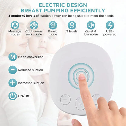 Ifanze Double Electric Breast Pump, Portable Low Noise Breast Pumps Hands Free with 2 Anti-Overflow Milk Bottle and 3 Modes 9 Levels, Green