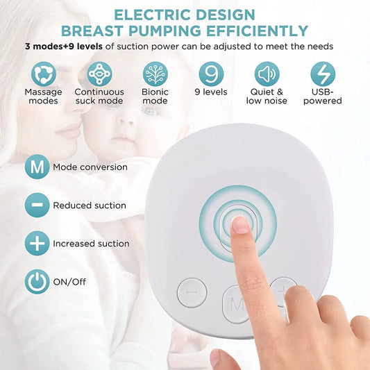 Ifanze Double Electric Breast Pump, Portable Low Noise Breast Pumps Hands Free with 2 Anti-Overflow Milk Bottle and 3 Modes 9 Levels, Green