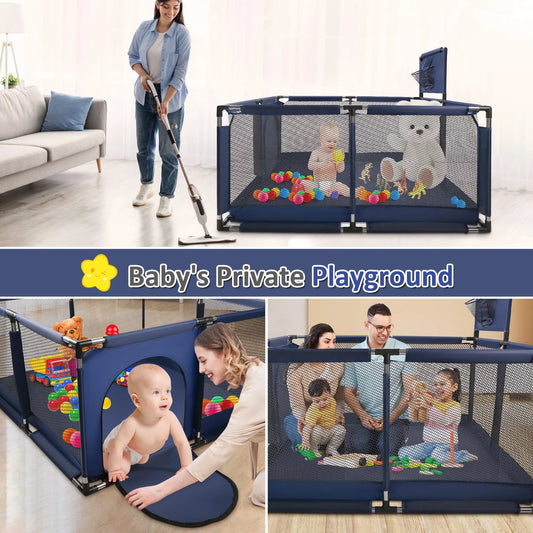 RELOIVE 128*128cm Baby Playpens Home Baby Playground Square Foam Children's Park Balls Security Fence Safety Barrier for Baby