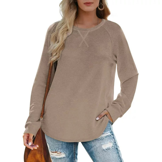 Fantaslook Plus Size Sweatshirts for Women Crewneck Casual Tunic Tops Loose Long Sleeve Shirts