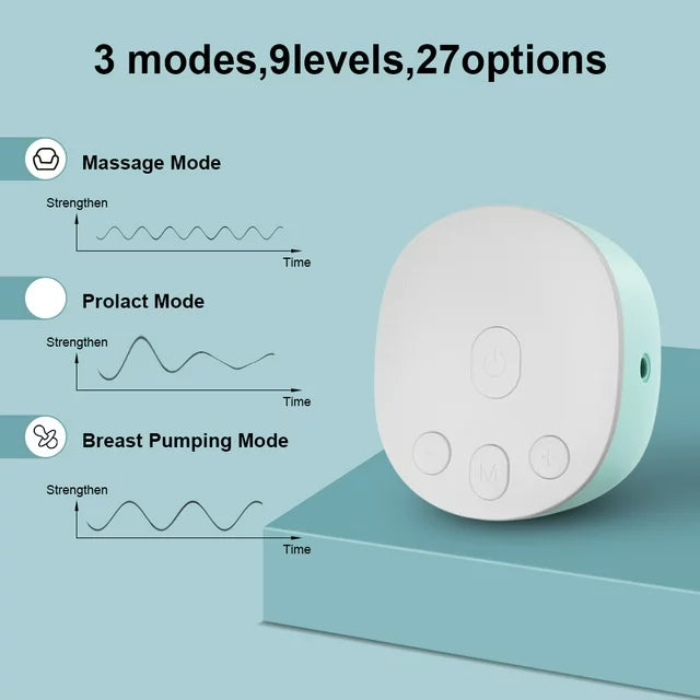 Ifanze Double Electric Breast Pump, Portable Low Noise Breast Pumps Hands Free with 2 Anti-Overflow Milk Bottle and 3 Modes 9 Levels, Green