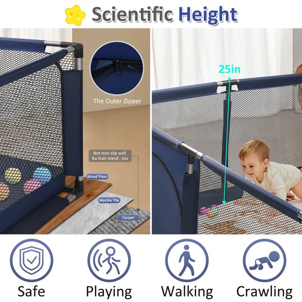 RELOIVE 128*128cm Baby Playpens Home Baby Playground Square Foam Children's Park Balls Security Fence Safety Barrier for Baby