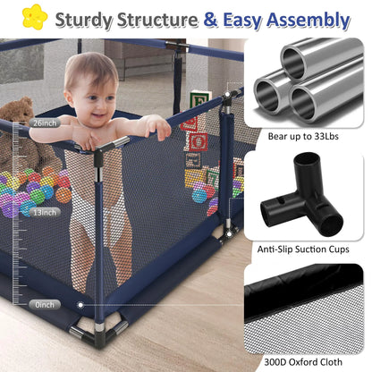 RELOIVE 128*128cm Baby Playpens Home Baby Playground Square Foam Children's Park Balls Security Fence Safety Barrier for Baby