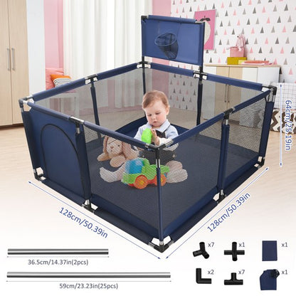 RELOIVE 128*128cm Baby Playpens Home Baby Playground Square Foam Children's Park Balls Security Fence Safety Barrier for Baby
