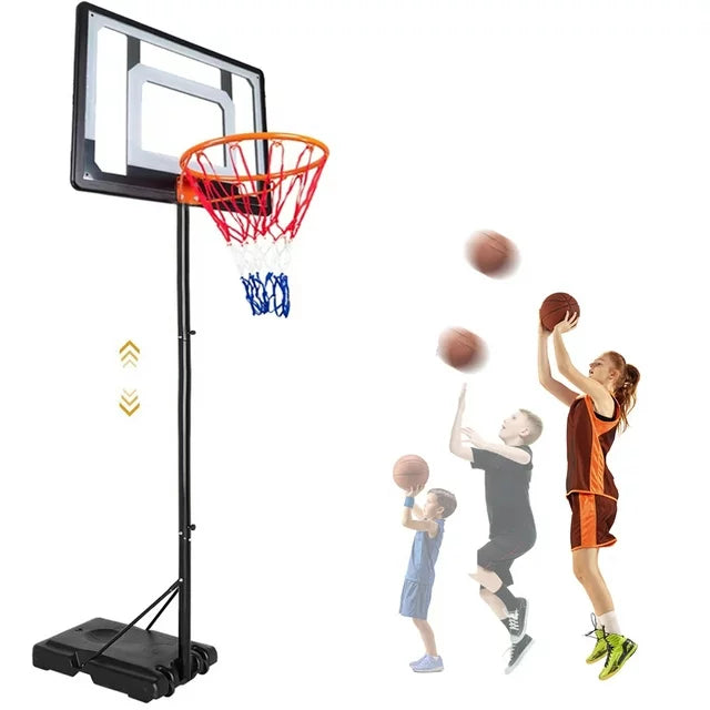 Ifanze Basketball Hoop with 60''- 84'' Adjustable Height for Kids Teenagers Youth and Junior, Portable Basketball Hoop with Stand & Backboard Wheels for Basketball Goals Indoor Outdoor Play