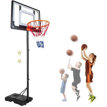 Ifanze Basketball Hoop with 60''- 84'' Adjustable Height for Kids Teenagers Youth and Junior, Portable Basketball Hoop with Stand & Backboard Wheels for Basketball Goals Indoor Outdoor Play