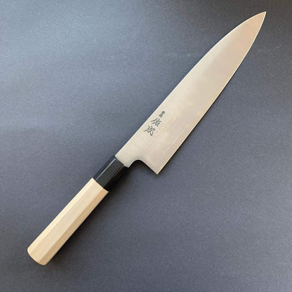 Gyuto knife, Aogami super with stainless cladding, migaki finish - Sukenari