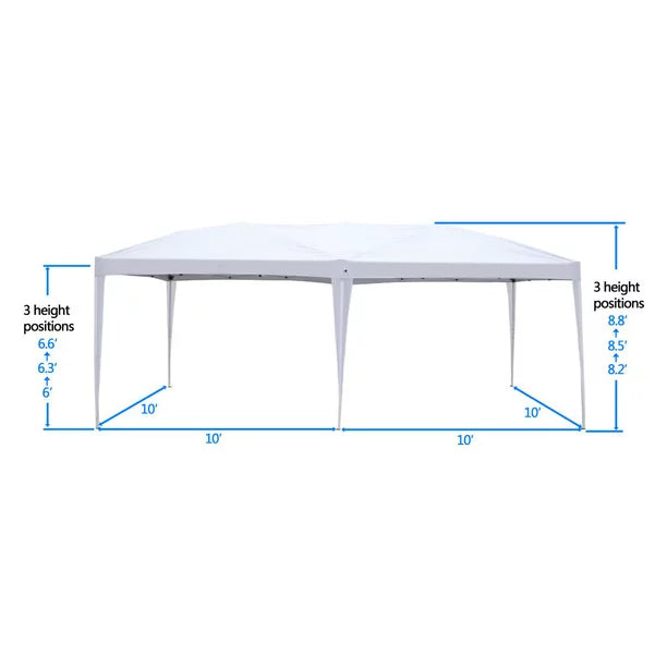 SalonMore Ez Pop up Canopy Tent Outdoor Folding Patio Gazebo Shade 10'x20' White