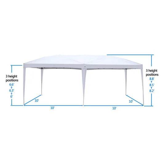 SalonMore Ez Pop up Canopy Tent Outdoor Folding Patio Gazebo Shade 10'x20' White