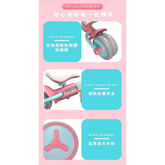 RELOIVE 4 Wheels Baby Balance Bike Children Walker No-Pedal Toddler Toys Rides
