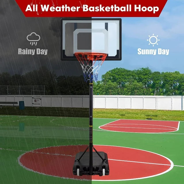 Ifanze Basketball Hoop with 60''- 84'' Adjustable Height for Kids Teenagers Youth and Junior, Portable Basketball Hoop with Stand & Backboard Wheels for Basketball Goals Indoor Outdoor Play