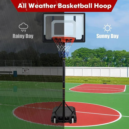 Ifanze Basketball Hoop with 60''- 84'' Adjustable Height for Kids Teenagers Youth and Junior, Portable Basketball Hoop with Stand & Backboard Wheels for Basketball Goals Indoor Outdoor Play