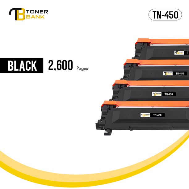 Toner Bank Compatible Toner Cartridge Replacement for Brother TN-450 TN 450 TN420 HL-2270DW HL-2280DW HL-2230 HL-2240 MFC-7860DW MFC-7360N DCP-7065DN Intellifax 2840 2940 High Yield (4 Pack, Black)