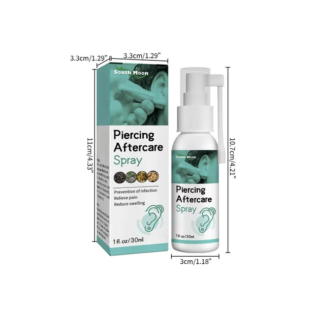 MOON-TOY 30ml Piercing Aftercare Spray Spray Is Suitable for Ear, Nose, Tongue, Navel Perforation, Cleaning Treatment-, and Soothing Spray