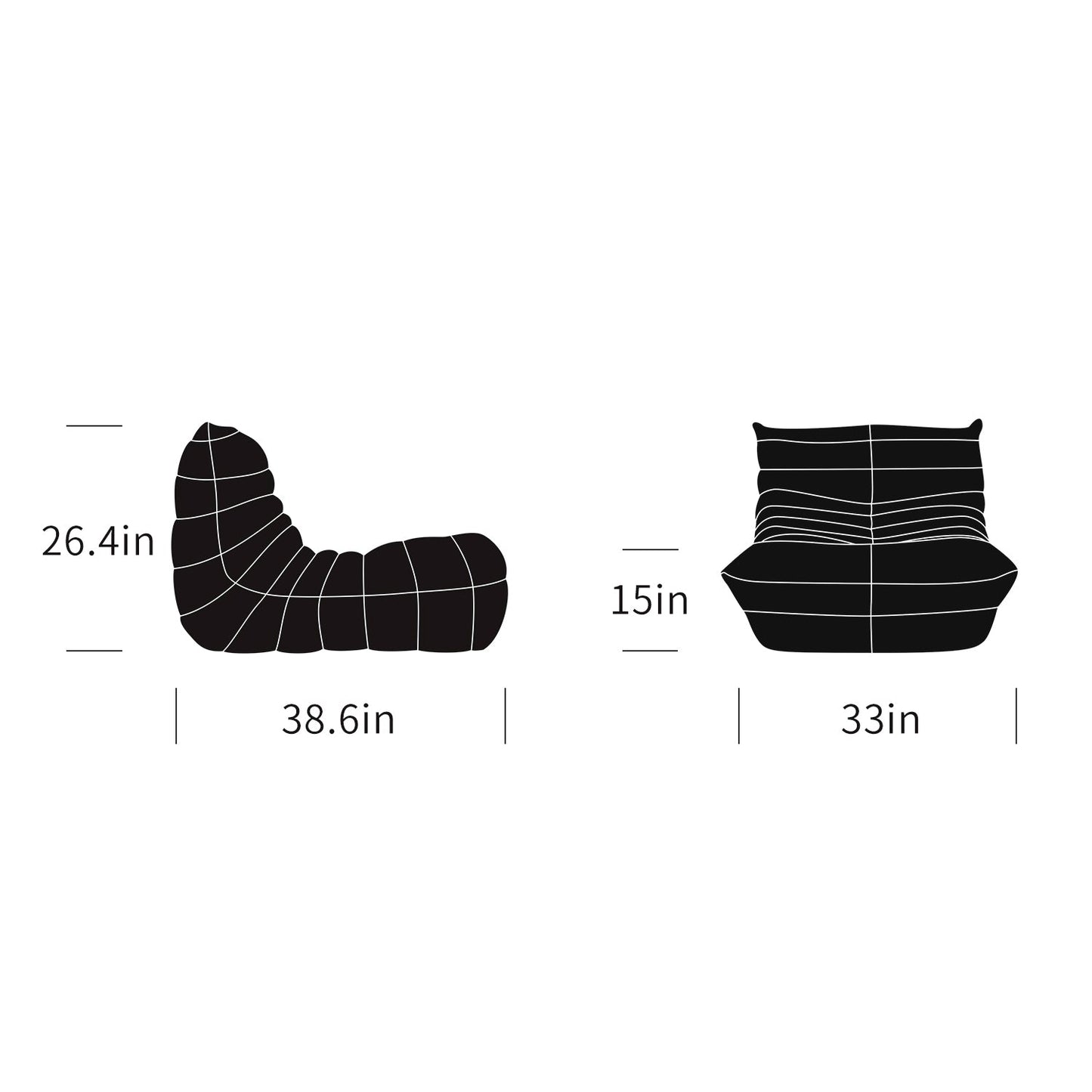 Memory Foam Fireside Chair, Comfortable Back Support Lazy Sofa, Comfy for Reading Game Meditating, Mohair White