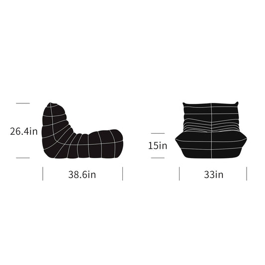 Memory Foam Fireside Chair, Comfortable Back Support Lazy Sofa, Comfy for Reading Game Meditating, Mohair White