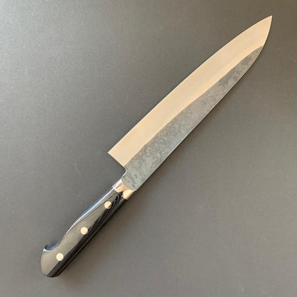 Gyuto knife, Aogami super, ss-clad, 210mm, Tsuchime and Kurouchi finish - Kato