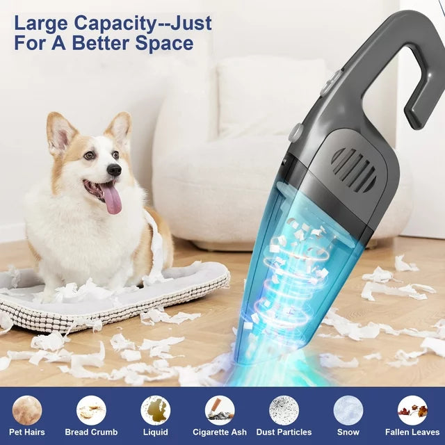 Portable Car Vacuum 7KPA Handheld Vacuum Cordless Hand Vacuum Powerful Vacuum Cleaner Multi-purpose for Pet Home Car