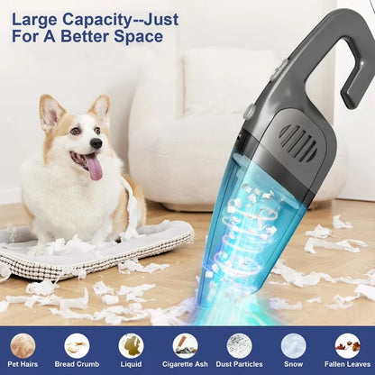 Portable Car Vacuum 7KPA Handheld Vacuum Cordless Hand Vacuum Powerful Vacuum Cleaner Multi-purpose for Pet Home Car