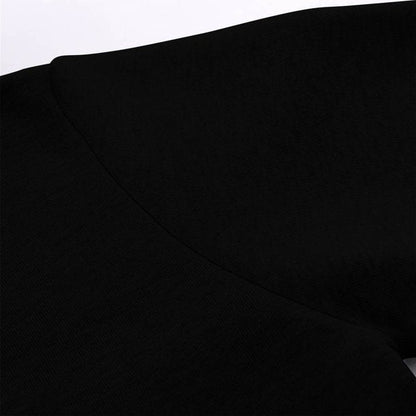 Apepal Women Fashion Casual Long Sleeve Round Neck Halloween Print Sweatshirt Tops Black XL