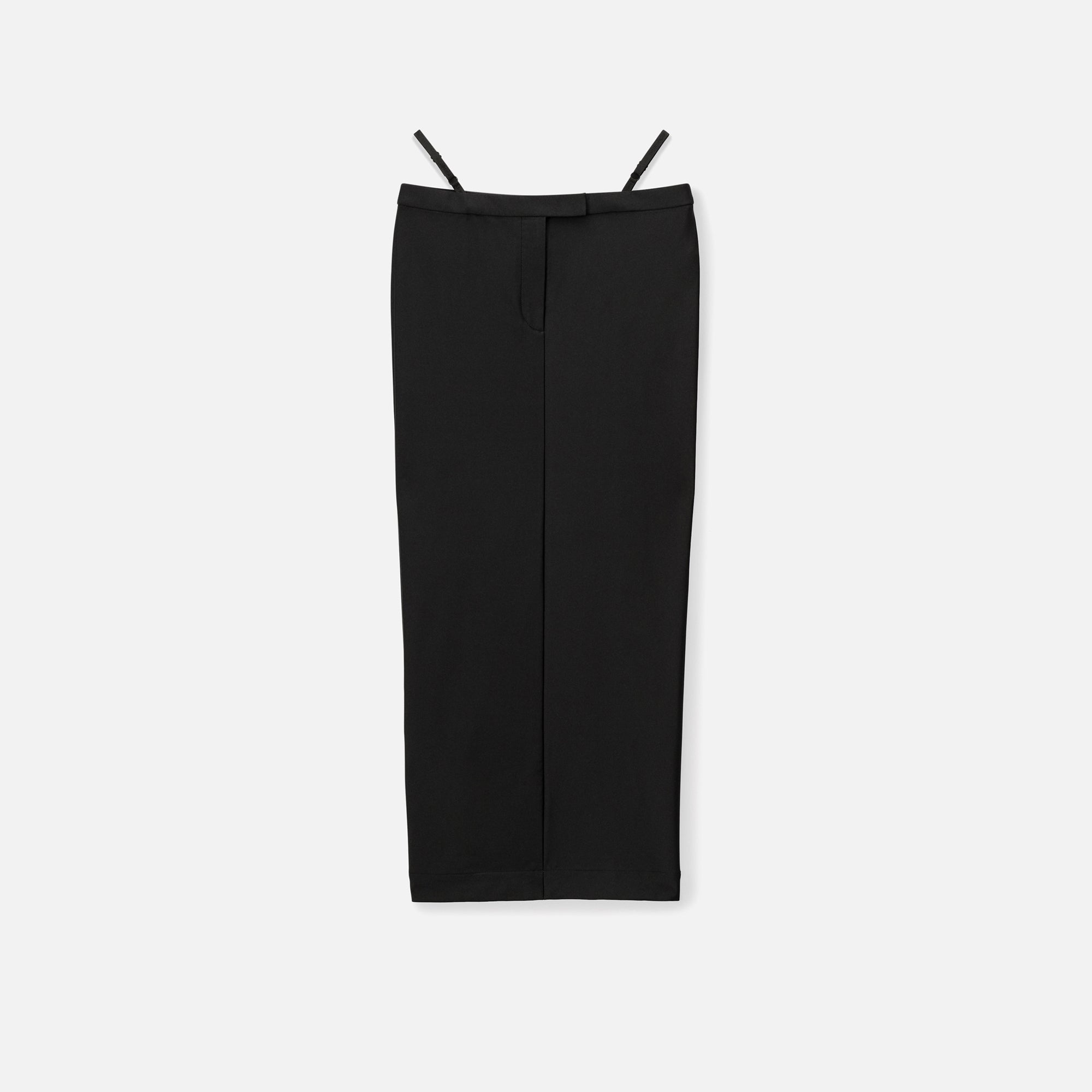 T by Alexander Wang Fitted Long Skirt With Logo Elastic G String - Black