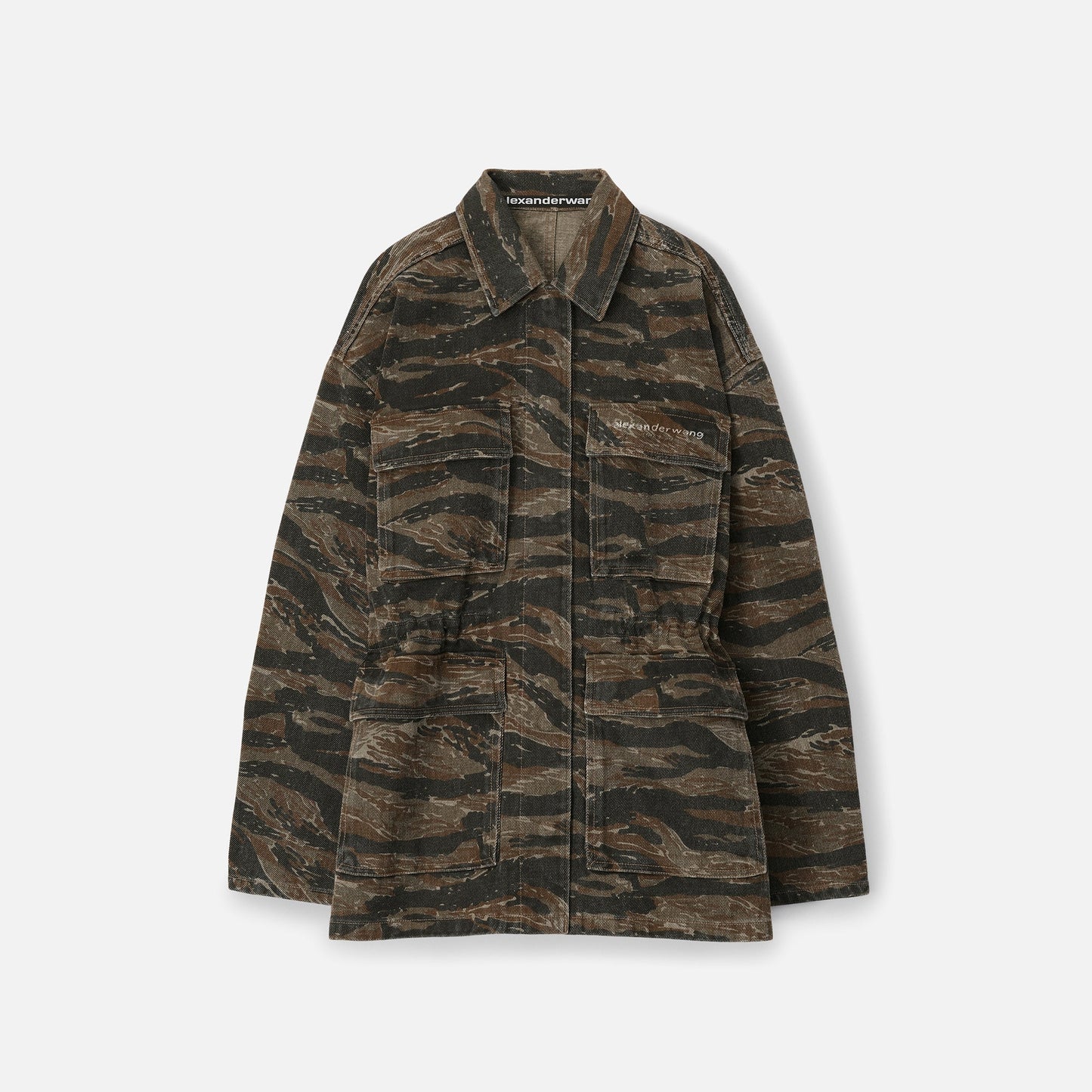 T by Alexander Wang Camo Cinch Waist Denim Jacket - Camo