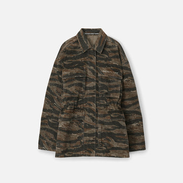 T by Alexander Wang Camo Cinch Waist Denim Jacket - Camo