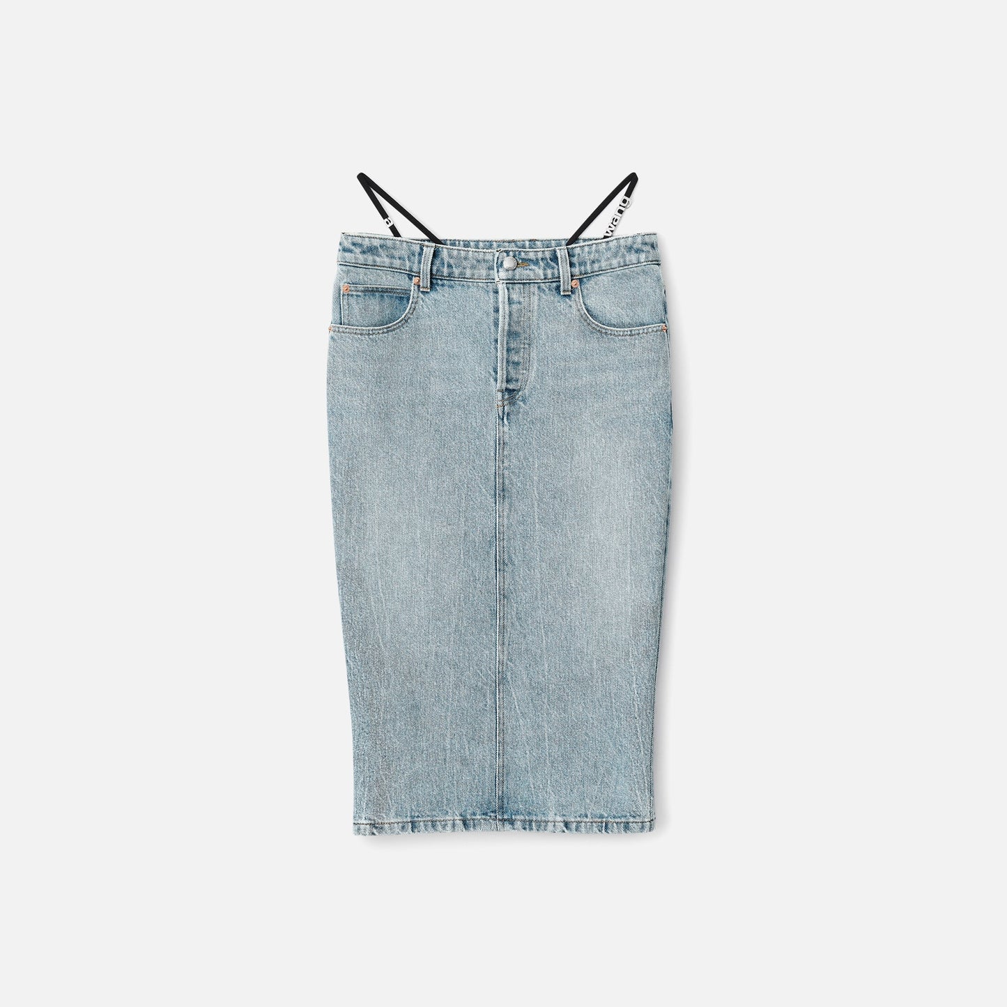 T by Alexander Wang Midi Skirt with Diamante Charm Thong Straps - Vintage Faded