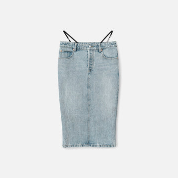 T by Alexander Wang Midi Skirt with Diamante Charm Thong Straps - Vintage Faded
