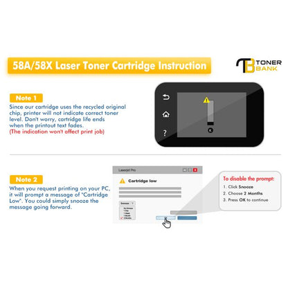 58A Toner Cartridge Replacement for HP 58A CF258A Toner Cartridge Compatible with Laserjet Pro M404n M404dn M404dw MFP M428fdw M428dw M428fdn M404 Printer Toner (2 Pack, with Chip)