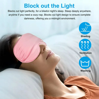 QWANG Set Of 3 Sleeping Eye Masks, Silk Eye Masks With Adjustable Straps, Smooth Soft Satin Eye Masks For Women Men, Elastic Straps Night Eye Mask Travel Nap