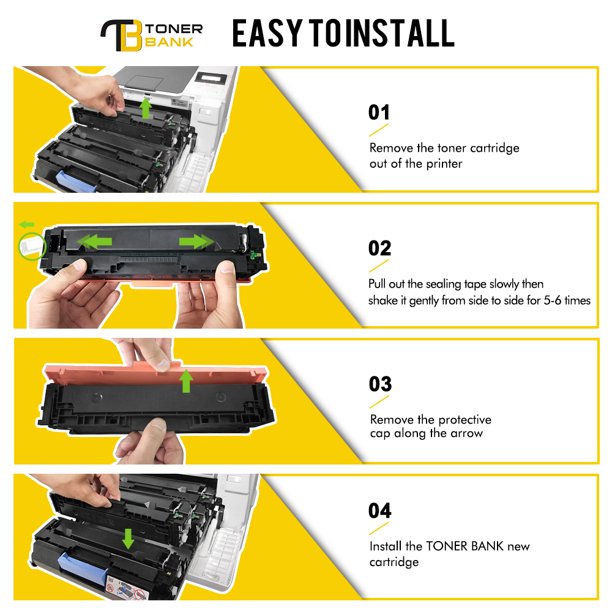 Toner Bank Compatible Toner Cartridge for Canon 054 054H CRG-054 Color Image Class MF644Cdw MF642Cdw MF640C MF641Cw LBP620 Printer Ink (Black,Cyan,Magenta,Yellow, 4-Pack)