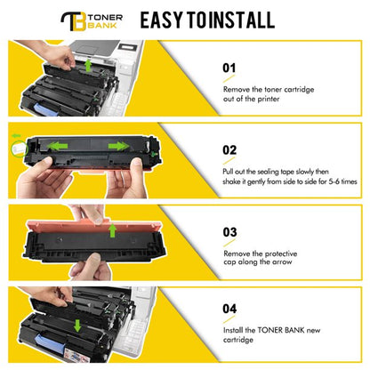 Toner Bank Compatible Toner Cartridge for Canon 054 054H CRG-054 Color Image Class MF644Cdw MF642Cdw MF640C MF641Cw LBP620 Printer Ink (Black,Cyan,Magenta,Yellow, 4-Pack)