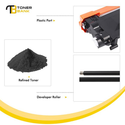Toner Bank Compatible Toner Cartridge Replacement for Brother TN-450 TN 450 TN420 HL-2270DW HL-2280DW HL-2230 HL-2240 MFC-7860DW MFC-7360N DCP-7065DN Intellifax 2840 2940 High Yield (4 Pack, Black)