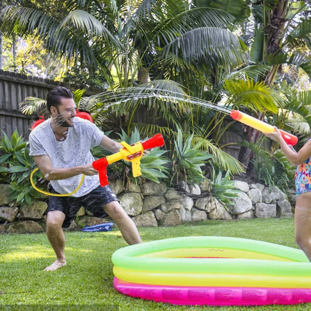 QWANG 2500mL Firefighter Backpack Water Blaster For Kids- Tank With Hose, Super Water Squirt Suitable For Outdoor Play Boys & Girls