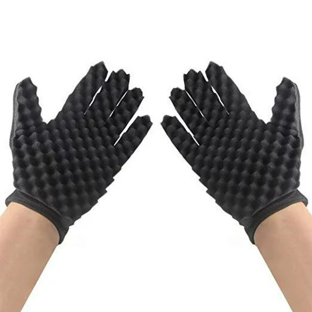 QWANG 1PC Fashion Curls Coil Tool Wave Barber Hair Brush Sponge Gloves