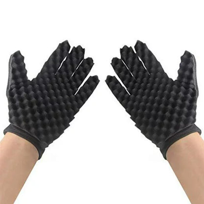 QWANG 1PC Fashion Curls Coil Tool Wave Barber Hair Brush Sponge Gloves