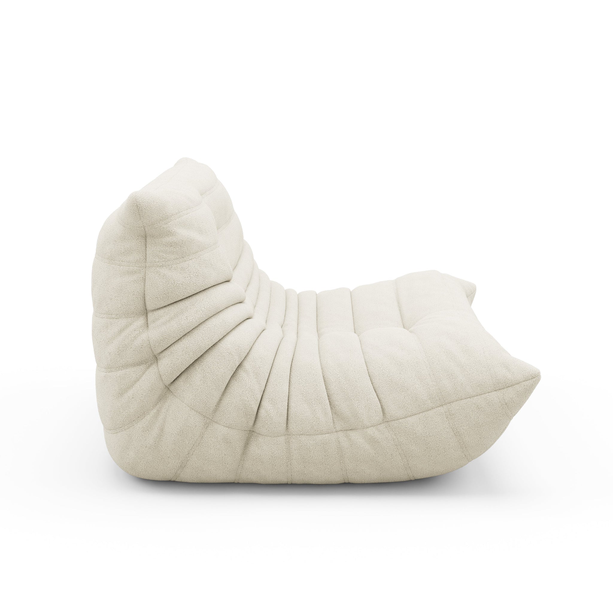 Memory Foam Fireside Chair, Comfortable Back Support Lazy Sofa, Comfy for Reading Game Meditating, Mohair White