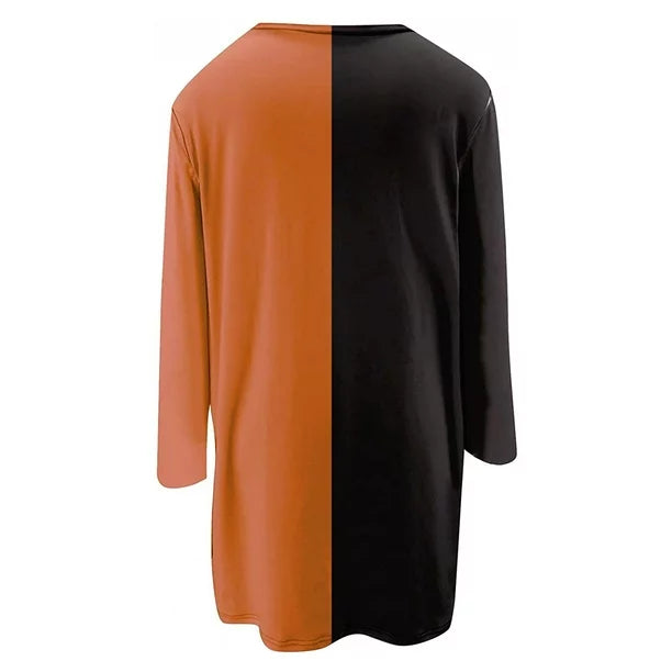 Apepal Women's Halloween Ghost Tops Color Block Long Sleeves Sweatshirt Pullover Yellow L