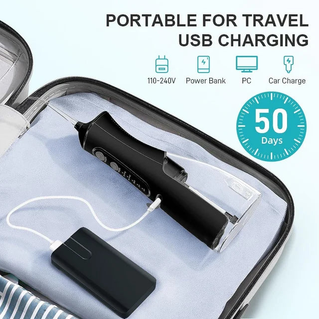 Cordless Water Flosser for Teeth, Professional Dental Oral Irrigator 4 Modes with 300ml Water Tank, IPX7 Water Flosser Portable for Travel Home Office