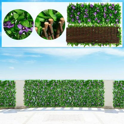 QWANG Expandable Fence Privacy Screen For Balcony Patio Outdoor Faux Ivy Fencing Panel For Garden Backyard Home Decorations