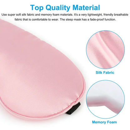 QWANG Set Of 3 Sleeping Eye Masks, Silk Eye Masks With Adjustable Straps, Smooth Soft Satin Eye Masks For Women Men, Elastic Straps Night Eye Mask Travel Nap