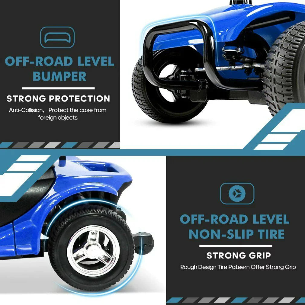 Furgle 4 Wheels Mobility Scooter, Electric Powered Wheelchair Device for Travel, Adults, Elderly