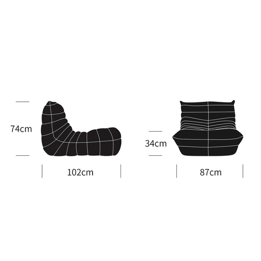 Memory Foam Floor Chair, Comfortable Back Support Lazy Sofa, Comfy for Reading Game Meditating, Light Brown