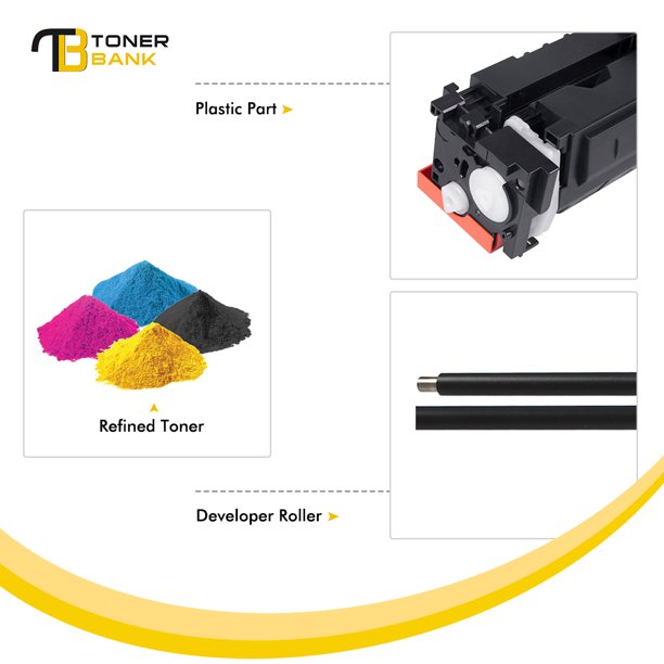 Toner Bank 4-Pack WITH CHIP Compatible Toner Cartridge for HP W2020A 414A W2020X 414X Pro MFP M479fdw M454dw M479fdn M454dn M479 Laser Printer Ink, Black Cyan Magenta Yellow