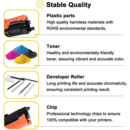 Toner Bank Compatible Toner Cartridge for Brother TN227 TN223 TN-227BK TN-227C TN-227M TN-227Y MFC-L3750CDW MFC-L3770CDW HL-L3210CW HL-L3290CDW Printer Ink (Black Cyan Yellow Magenta, 4-Pack)