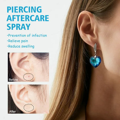 MOON-TOY 30ml Piercing Aftercare Spray Spray Is Suitable for Ear, Nose, Tongue, Navel Perforation, Cleaning Treatment-, and Soothing Spray