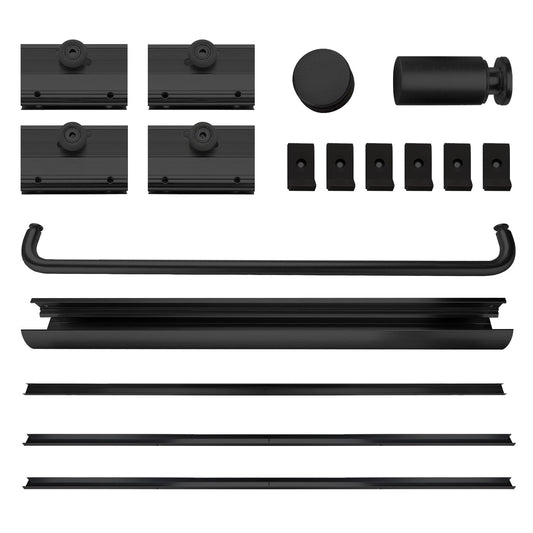 Furgle Semi-Frameless Shower Door 60" W x 70" H, Clear Glass, Black