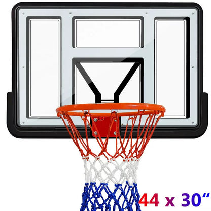 44'' Basketball Backboard and Rim Combo, Wall Mounted Basketball Hoop, Shatterproof Backboard Kit, Outdoor Indoor Basketball Hoop for Kids Adults