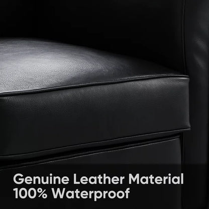 LC2 Modern Accent Leather Armrest Sofa for Living Room, Bedroom, Study Room, Hotel, Office, Black